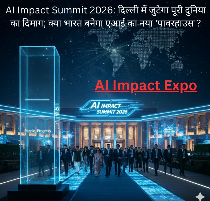 AI Impact Summit 2026 Bharat Mandapam New Delhi futuristic event world leaders tech summit