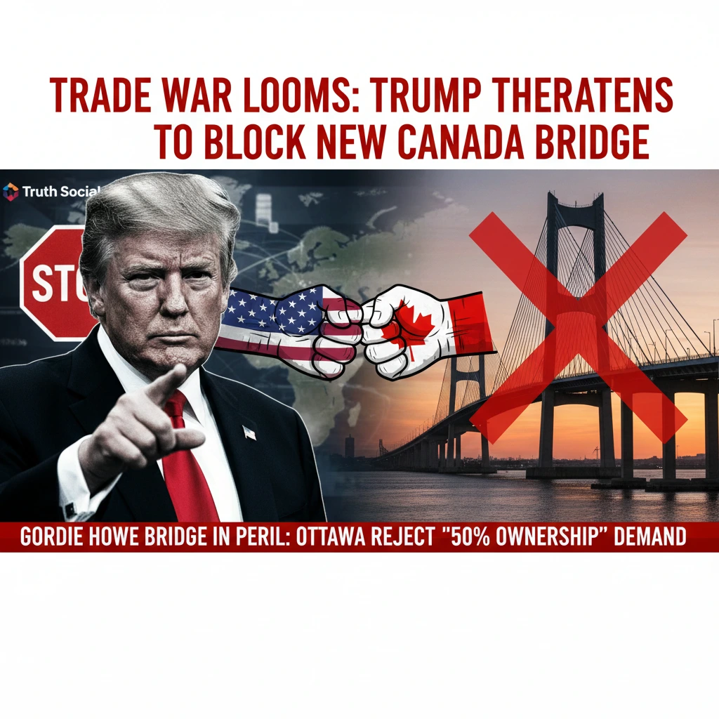 डोनल्ड ट्रंप कनाडा ब्रिज विवाद